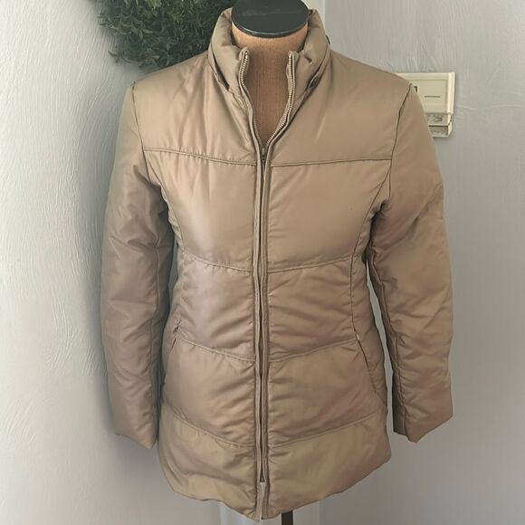 Via Spiga medium tan puffer jacket coat size small - Picture 1 of 6